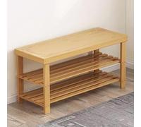 Elegant 3-Tier Wooden Shoe Rack Versatile Storagefor Entryway Bathroom Living Room Hallway - Stylish Wooden Finish Space-Saving Solution