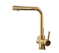 Elegant 3-Way Kitchen Mixer Tap with 360° Swivel Dual Lever & Built-in Water Filter - Modern Sink Faucet Easy Installation for Stylish Kitchens
