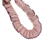 Elegant 3cm Chiffe Ruffle Lace Trim with Dogtooth Designs Pleated Lace Trim for Sewing Craft Project Garment Accessory Elegant Dress Decors