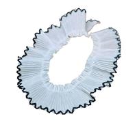 Elegant 3cm Chiffe Ruffle Lace Trim with Dogtooth Designs Pleated Lace Trim for Sewing Craft Project Garment Accessory Ruffled Edge