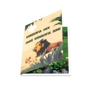 Elegant 3D Foldable Father ' s Day Card Artistic 3D Foldable Greeting for Father ' s Day Feature Lions Theme Blanks Blessing