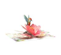Elegant 3D Hummingbird and Florals Greeting Card Invitation for Birthdays Weddings and Holidays Postcard Hummingbird Flower