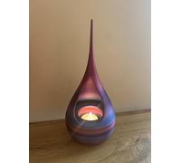 Elegant 3D Tear Drop Candle Holder, Modern Design in Purple and Blue, Decorative for Home, 12 x 12 x 25 cm, Gradient Effect
