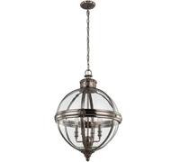Elegant 4-Bulb Antique Nickel Chandelier Pendant Light With Led E14 60W Bulbs