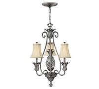 Elegant 4 Bulb Chandelier Ceiling Light In Polished Antique Nickel With Led E14 60W Bulbs
