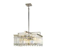 Elegant 4 Bulb Crystal Chandelier With Polished Nickel Finish For Led Lighting