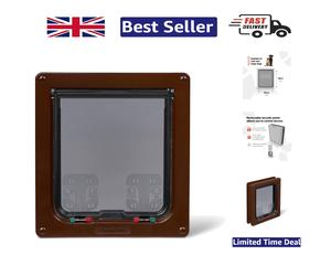 Elegant 4-Way Locking Cat Flap for Large Cats & Small Dogs - Weatherproof Design