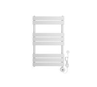 ELEGANT 400W Smart Electric Heated Towel Rail, WiFi-Controlled Wall Mouted Bathroom Towel Warmer & Dryer with Programmable Thermostat, UK Plug, LCD Display, Energy Efficient, White 800 x 500mm