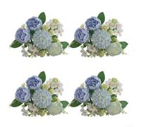 Elegant 4PCS Silk Peonies For Floral Arrangements And Decor, For Allergy Friendly And Easy To Style For For All Occasions(Blue)