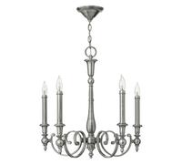 Elegant 5 Bulb Antique Nickel Chandelier Pendant Light With Led E14 Bulbs