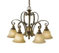 Elegant 5 Bulb Chandelier In Firenze Gold And British Bronze For Stunning Interiors