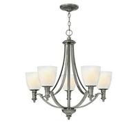 Elegant 5 Bulb Chandelier Pendant Light In Antique Nickel Finish