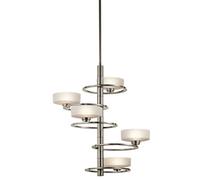 Elegant 5 Bulb Chandelier Pendant Light In Classic Pewter Finish With Led G9 Bulbs