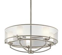 Elegant 5 Bulb Chandelier Pendant Light In Classic Pewter Finish With Led G9 Bulbs