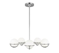 Elegant 5-Bulb Chandelier With Highly Polished Nickel Finish And Led G9 Lighting
