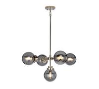 Elegant 5 Bulb Led Chandelier In Highly Polished Nickel Finish