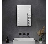 ELEGANT 500 x 700mm LED Bathroom Mirror Wall Mounted Heated Anti Fog Touch Sensor Switch IP44 Rated