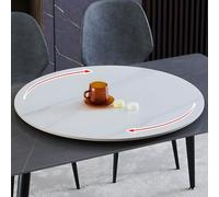 Elegant 50cm Rotating Bamboo Lazy Susan Turntable - Marble Finish Charcuterie & Cheese Board for Kitchen, Dining, Pantry, and Table Display