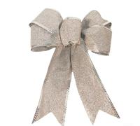Elegant 5Pcs Large Bows for Christmas Tree Decor, Perfect Addition to Your Holiday Party Decorations (Silver)