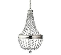 Elegant 6 Bulb Chandelier Ceiling Light In Highly Polished Nickel Finish With E14 Led Bulbs
