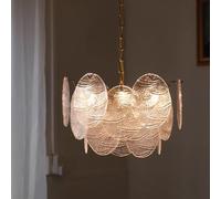Elegant 6-Light French Crystal Pendant Chandelier 3-Tier Round Ceiling Light for Kitchen Island Dining Room & Living Room Over Sink Lighting Fixture