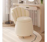 Elegant 60cm High Velvet Pouf Stool - Comfortable Dressing Table Seat with High Backrest for Bedroom, Living Room, and Stylish Seating Solutions