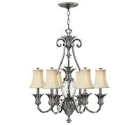 Elegant 7 Bulb Chandelier Ceiling Light In Polished Antique Nickel With Led E14 Bulbs