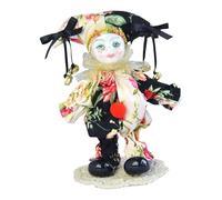 Elegant 7 Inch Porcelain Clown Doll For Decoration And Collection Doll Model For Display And Gift Valentine Gift Porcelain Clown With Fabric Detail
