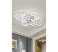 Elegant 8-Ring LED Semi-Flush Ceiling Light in White The hot sale White