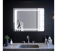 ELEGANT 800 x 600 mm Designer Illuminated LED Bathroom Mirror Light Infrared Sensor + Demister Heat Pad