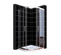 ELEGANT 800 x 800mm Offset Quadrant Shower Enclosure 6mm Tempered Sliding Glass Cubicle Door