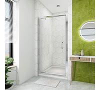 ELEGANT 800mm Pivot Hinge Shower Door 6mm Safety Glass Reversible Shower Enclosure Cubicle