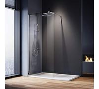 ELEGANT 800mm Wet Room Shower Screen Panel 8mm Easy Clean Glass Walk in Shower Enclosure