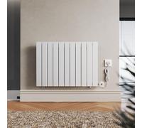 ELEGANT 800W Smart WiFi Thermostatic Electric Radiator, Wall Mounted Designer Panel Heater with 7d/24h Timer & LCD Display, White, 600x832mm