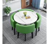 Elegant 80cm Round Conference Table with 4 Chairs - Ideal for Office Meetings, Dining Rooms, and Kitchen Negotiations - Modern Design for Reception and Collaboration