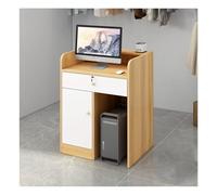 Elegant 80cm Wooden Reception Desk with Lockable Drawer Ideal for Home Office Shops & Beauty Salons - Stylish Customer Service Station