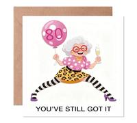 Elegant 80th Birthday Card with Envelope - Heartfelt Milestone Greeting Card & Gifts for Women, Perfect 80 Year Old Birthday Decorations for Mom, Wife, Grandma - Floral Design