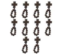 Elegant 8mm Wood Finger Rosary Beads with Crosses for Prayer and Mindfulness Natural Color 8mm Wood Rosary