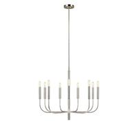 Elegant 9 Bulb Chandelier Ceiling Light In Highly Polished Nickel Finish With Led E14 60W Bulbs