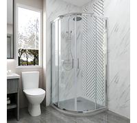 ELEGANT 900 x 900 mm Quadrant Shower Enclosure 6mm Easy Clean Glass Sliding Door Shower Cubicle