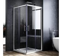 ELEGANT 900 x 900 mm Sliding Square Corner Entry Shower Enclosure 6mm Extra Toughened Safety Glass Sliding Shower Cubicle Door