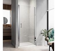 ELEGANT 900mm Frameless Pivot Shower Door Screen with 6mm Extra Toughened Glass Reversible Shower Cubicle Enclosure