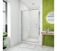 ELEGANT 900mm Pivot Hinge Shower Door 6mm Safety Glass Reversible Shower Enclosure Cubicle