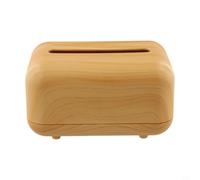 Elegant Abs Tissue Box With Realistic Wood Grain Design Spring Loaded Top And Stable Base For Nightstand Coffee Table Use Red Color(Wood)