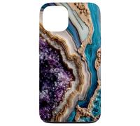 Elegant Abstract Pattern Purple Teal Case for iPhone 13