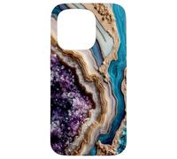 Elegant Abstract Pattern Purple Teal Case for iPhone 15 Pro