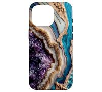 Elegant Abstract Pattern Purple Teal Case for iPhone 16 Pro