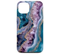 Elegant Abstract Pattern Teal Purple Case for iPhone 13