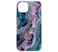 Elegant Abstract Pattern Teal Purple Case for iPhone 14 Plus
