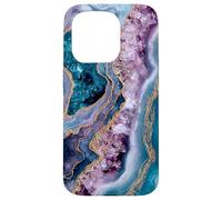Elegant Abstract Pattern Teal Purple Case for iPhone 15 Pro
